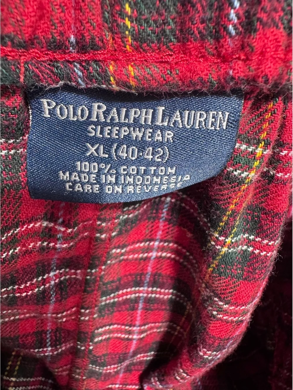 Polo Ralph Lauren Mens XL Red Tartan Plaid Pajama Pants Sleepwear Lounge Pony